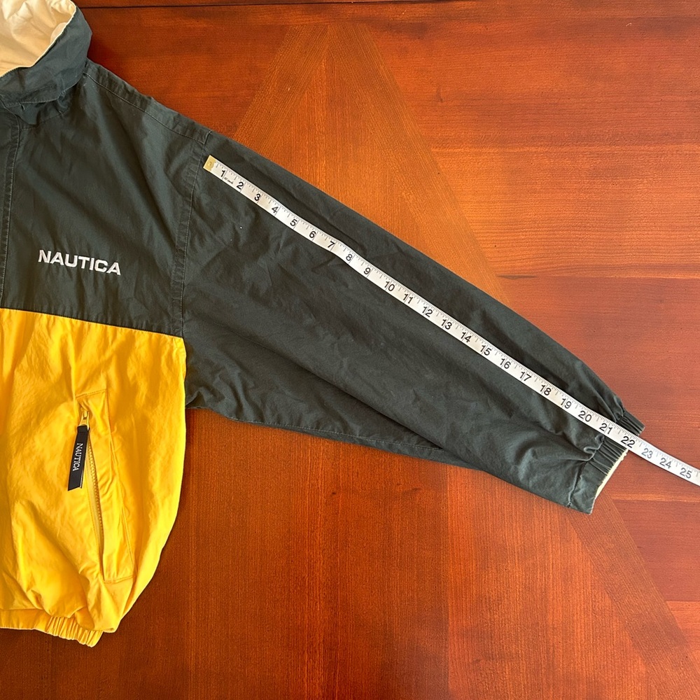 Vintage Nautica Men’s Medium-weight Reversible Rain Jacket with hooded collar - Picture 7 of 16
